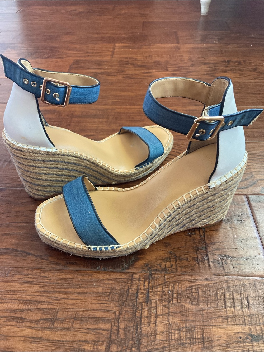 Cabi “Parker” Espadrille Wedge Sandals with Ankle Strap - Picture 1 of 15